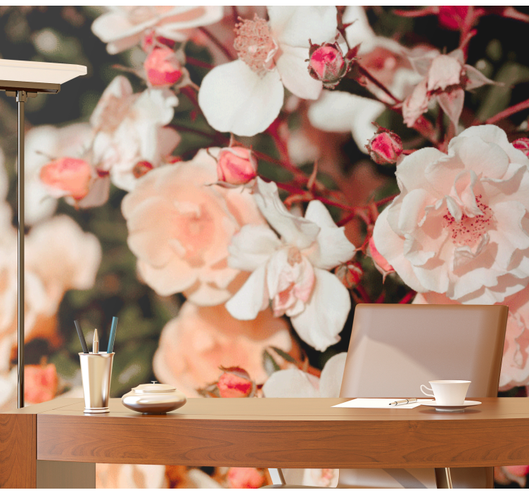 Fototapeta w kwiaty płatki kwiatów róży - TenStickers