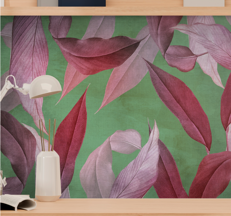 Fototapeta w kwiaty projekt liścia orchidei - TenStickers