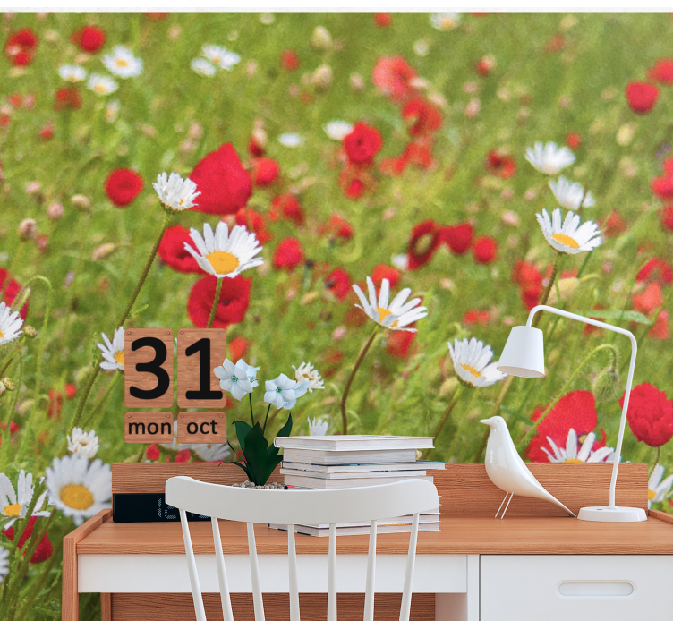 Fototapeta w kwiaty tętniące życiem pole kwiatowe - TenStickers