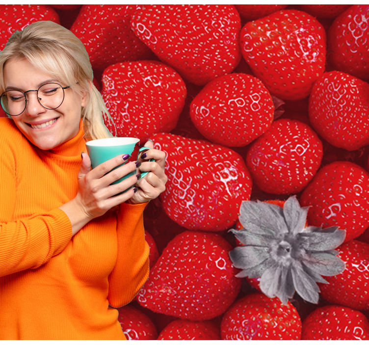 Fototapeta w kwiaty truskawka i kwiaty - TenStickers