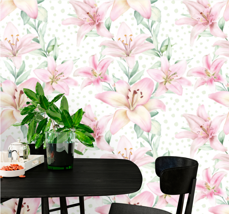 Fototapeta w maki delikatne kwiaty lilii - TenStickers