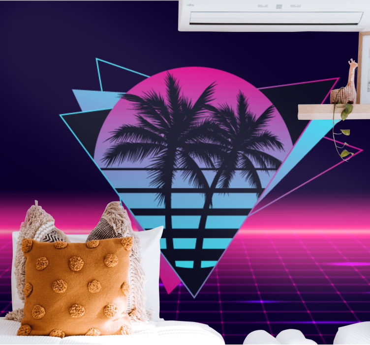 Fototapeta w napisy geometryczne palmy w stylu retro - TenStickers