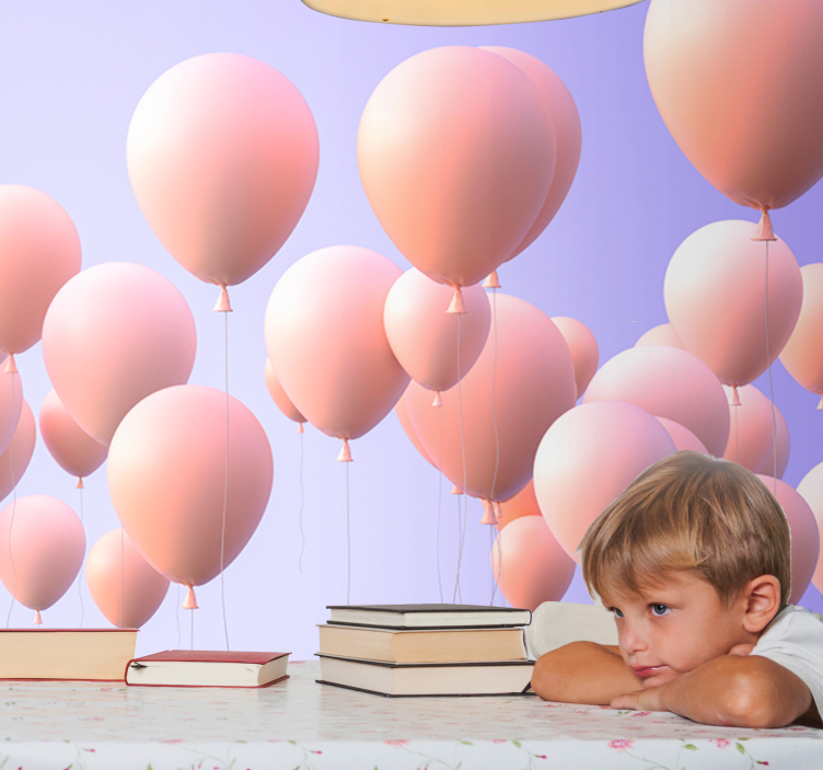 Fototapeta w serca radosne chwile z balonami - TenStickers