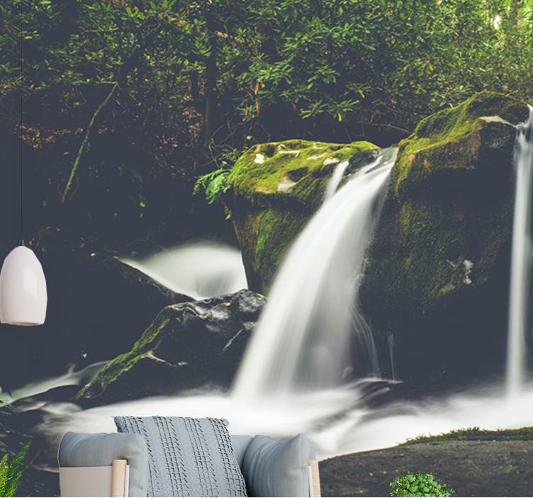 Fototapeta wodospad scena kaskadowego wodospadu - TenStickers