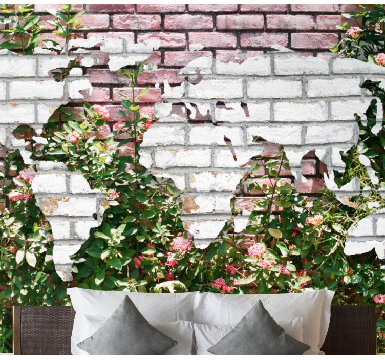 Fototapeta z mapą świata kwiatowy świat - TenStickers