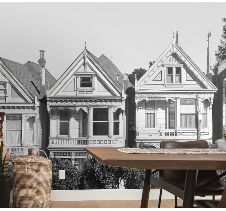 Fototapeta z miastem szereg domu wiktoriańskiego - TenStickers