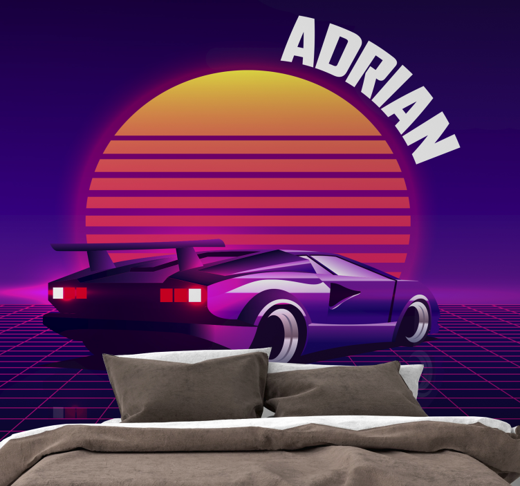 Fototapeta z pojazdami retro wyścigowe samochody - TenStickers