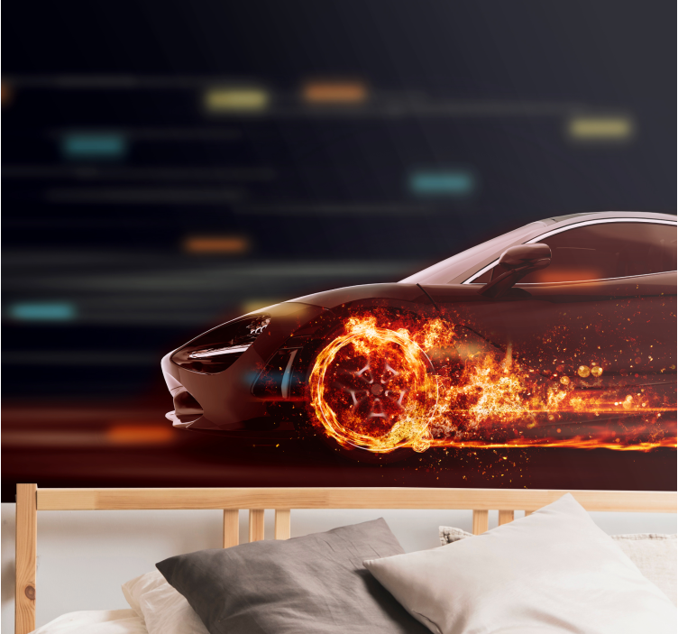 Fototapeta z pojazdami w dynamicznym ruchu wyścigowym - TenStickers