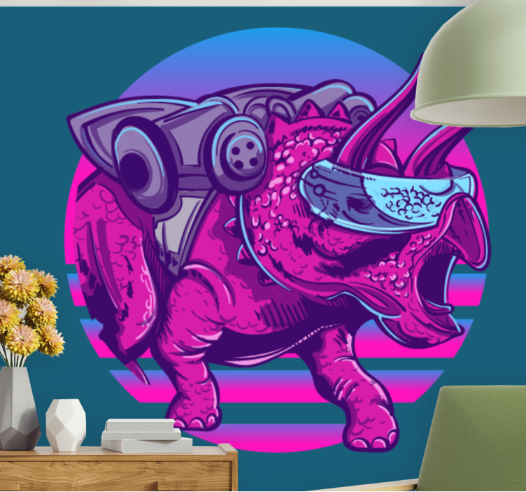 Fototapeta zwierzęta futurystyczny triceratops - TenStickers