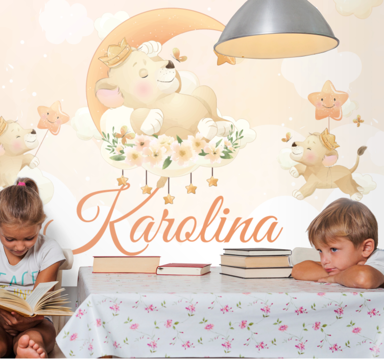 Fototapeta zwierzęta scena z marzycielskim lwem - TenStickers