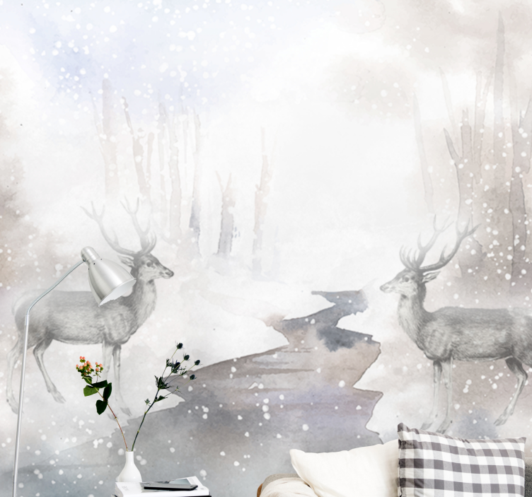 Fototapeta zwierzęta spotkanie z majestatycznym jeleniem - TenStickers