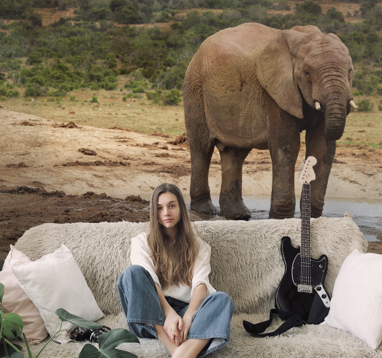 Fototapeta zwierzęta spotkanie ze słoniem - TenStickers