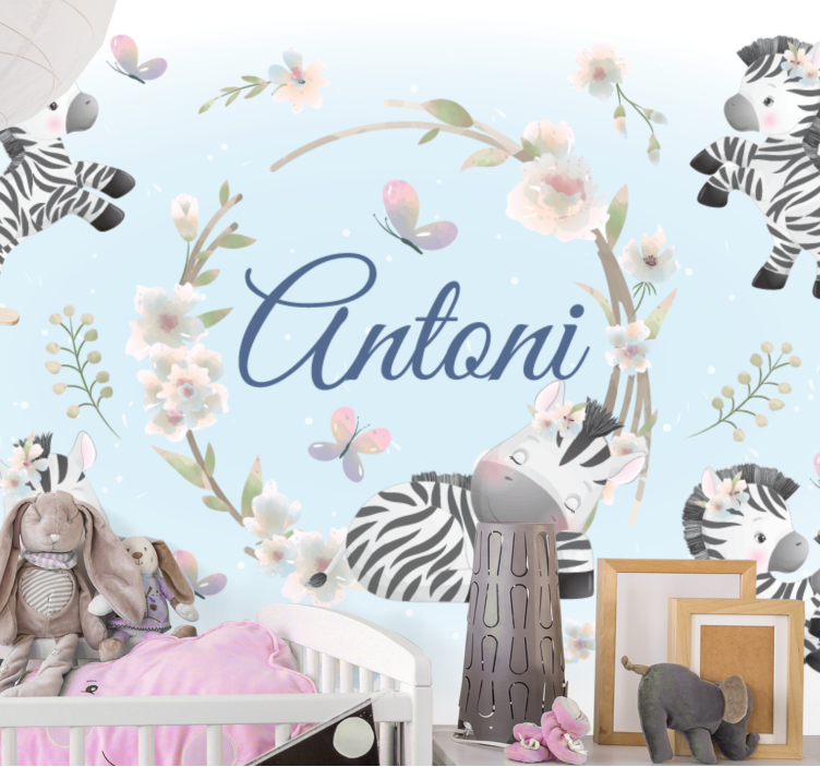 Fototapeta zwierzęta wzór z zebrami w zabawie - TenStickers