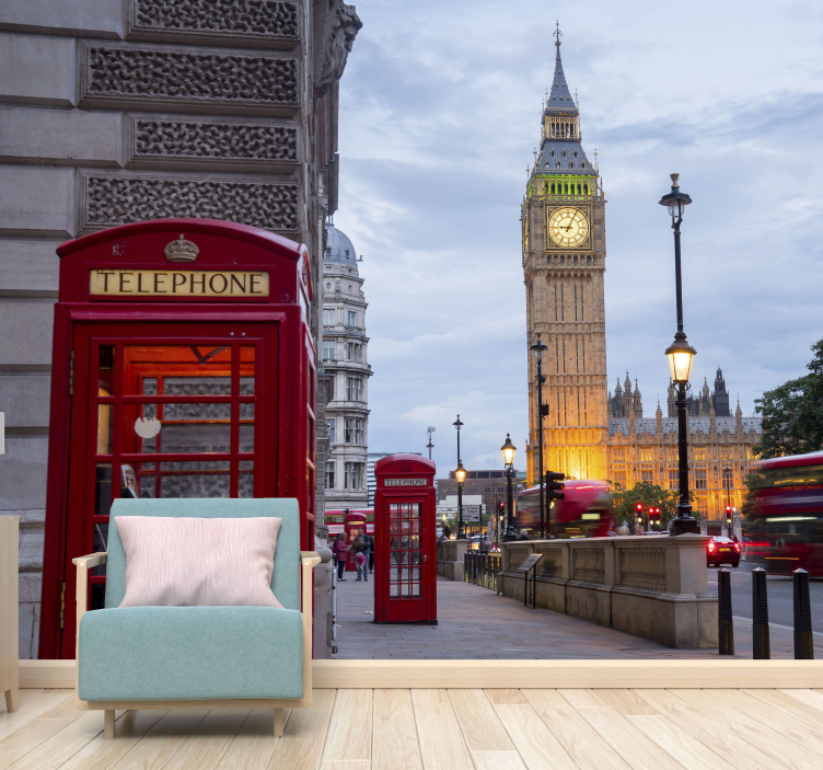 Miejska budka telefoniczna fototapeta Londyn - TenStickers