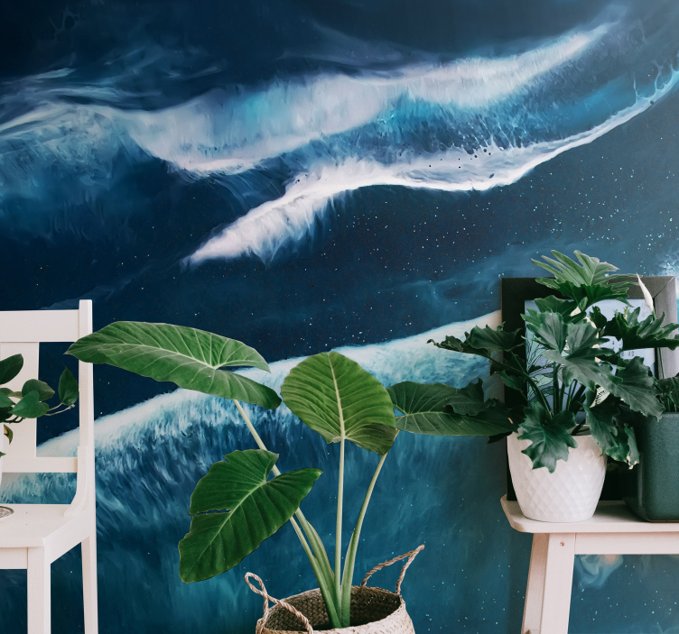 Morskie fale w akwareli fototapeta morze - TenStickers