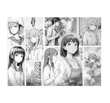 Fototapeta do pokoju nastolatka czarno-biała manga - TenStickers