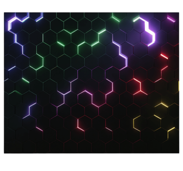 Fototapeta do pokoju nastolatka neonowe sześciokąty 3d - TenStickers