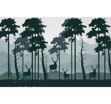 Fototapeta las silhouette las w stylu skandynawskim - TenStickers