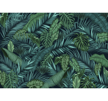 Tapeta do salonu natura dżungla liście - TenStickers