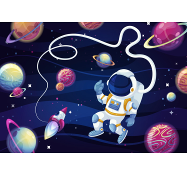 Fototapeta dla dzieci astronauta w kosmosie - TenStickers