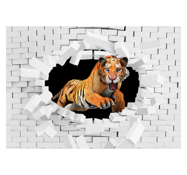 Fototapeta do pokoju młodzieżowego 3D tygrys - TenStickers
