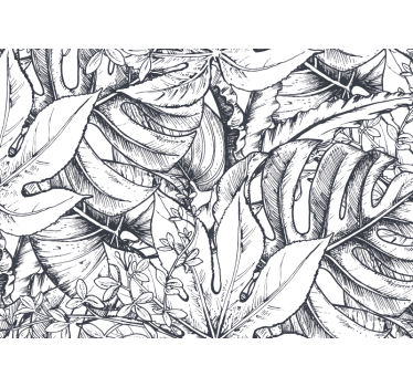 Fototapeta natura ilustracja botaniczna z liśćmi - TenStickers