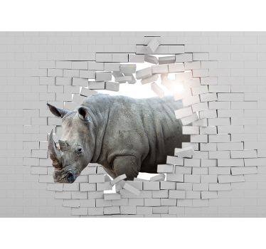 Fototapeta zwierzęta nosorożec przebijający się - TenStickers