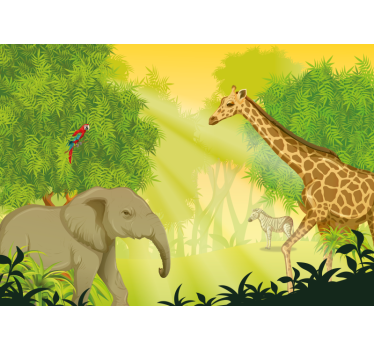 Fototapeta zwierzęta scena safari na sawannie - TenStickers