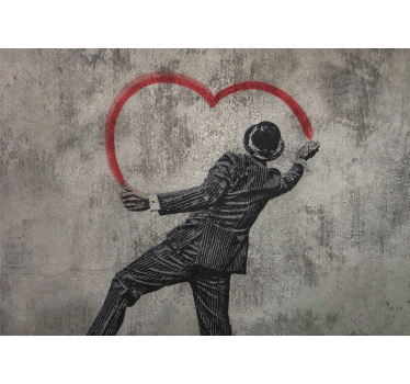 Banksy serce graffity fototapeta tekstura texture - TenStickers