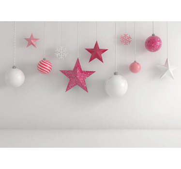 Różowe ozdoby balony fototapety dziecięce - TenStickers