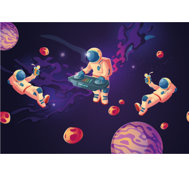 Fototapeta kosmos astronauci w przestrzeni - TenStickers