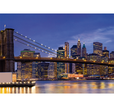 Fototapeta nowy jork panorama z mostem brooklynskim - TenStickers