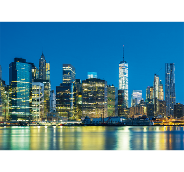 Fototapeta nowy jork nocna panorama nyc - TenStickers