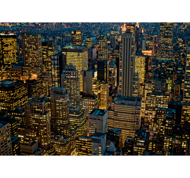 Fototapeta nowy jork nocna panorama miasta - TenStickers