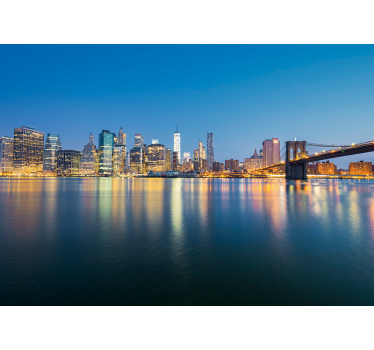 Fototapeta nowy jork most brooklyn i panorama miasta - TenStickers