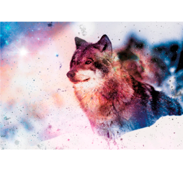 Fototapeta zwierzęta wilk w kosmosie - TenStickers
