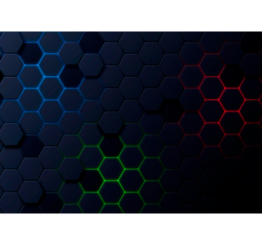 Fototapeta z efektem 3D Ciemny sześciokątny wzór - TenStickers