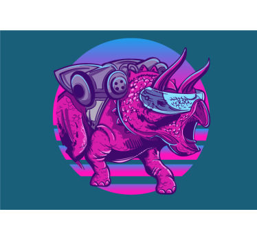 Fototapeta zwierzęta futurystyczny triceratops - TenStickers
