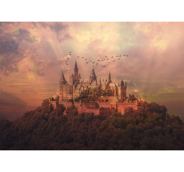 Fototapeta fantasy krajobraz majestatycznego zamku - TenStickers