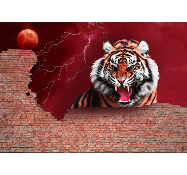 Fototapeta zwierzęta głośny ryk tygrysa - TenStickers