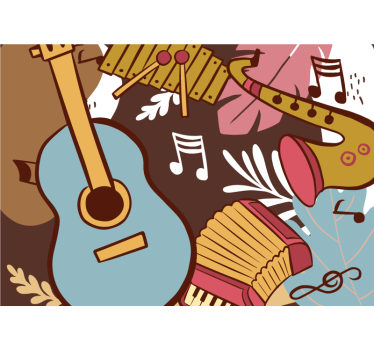 Fototapeta muzyka – układ instrumentów muzycznych - TenStickers