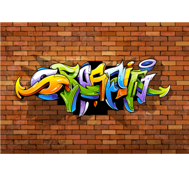 Fototapeta do sypialni Ściana graffiti 3d - TenStickers