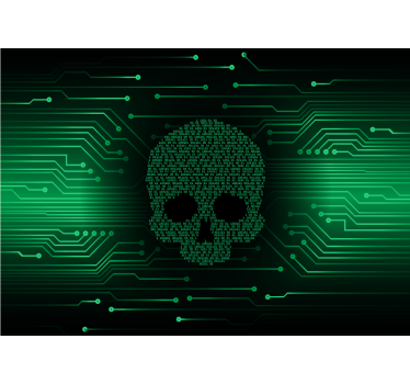 Tapeta abstrakcyjna Elektronika czaszka - TenStickers