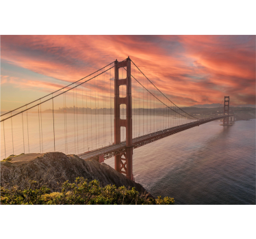 Fototapeta na ścianę w biurze z mostem Golden Gate - TenStickers