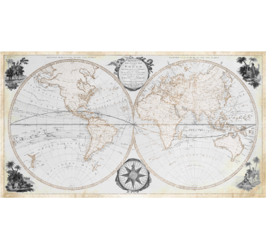 Fototapeta do biura akwarela vintage mapa świata - TenStickers