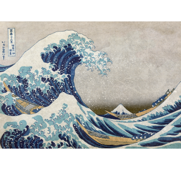 Fototapeta sztuka klasyczna farba kanagawa w starym stylu - TenStickers