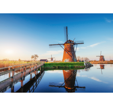 Fototapety Ámsterdam scena krajobrazowa wiatraka - TenStickers