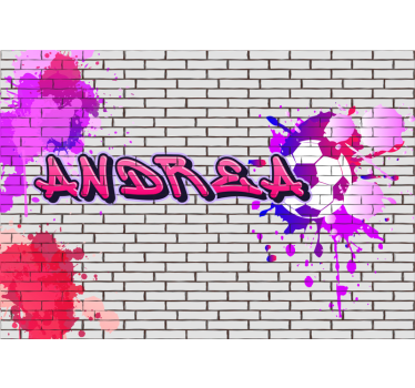 Fototapeta różowo-fioletowe graffiti piłka nożna - TenStickers