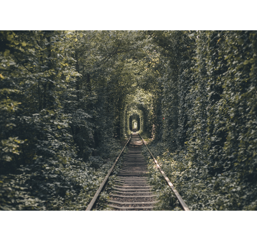 Tapeta do pokoju młodzieżowego tajemniczy 3D tunel z drzew - TenStickers