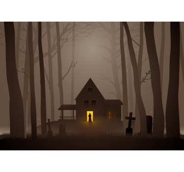 Tapeta ścienna w wiosce halloween - TenStickers
